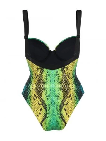 Raštuotas maudymosi kostiumėlis Noire Swimwear žalia