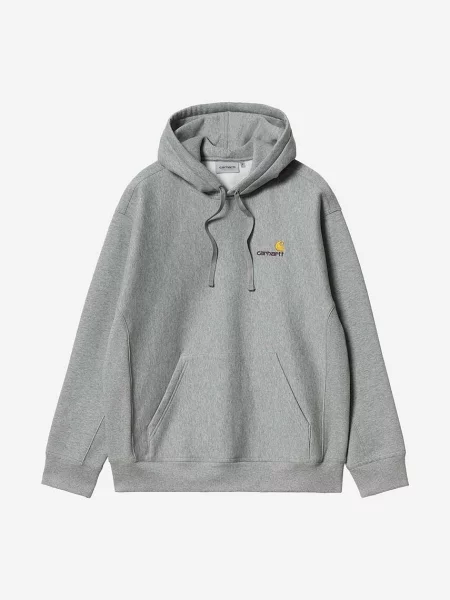 Carhartt WIP Hooded American Script Sweat Grey Heather Mężczyźni Bluzy i bluzy z kapturem Carhartt WIP Size: M szary