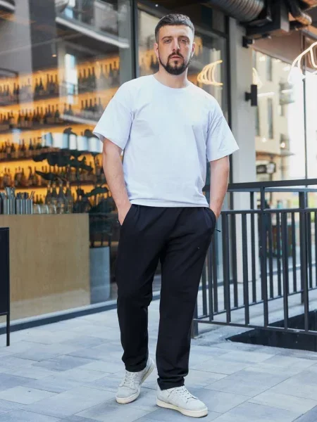 Штани спортивні Umon бавовна/еластан чорний