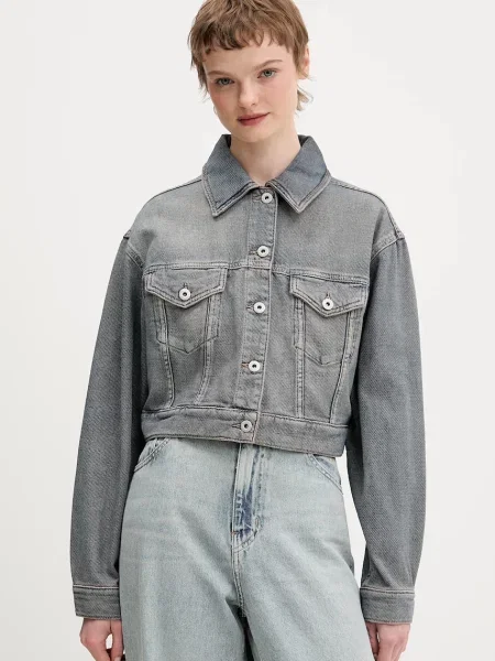 Hugo Blue geacă din denim Galatea_B de tranzitie oversize albastru