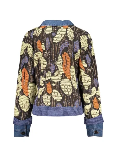 Gulerat pulover Desigual cu model floral albastru