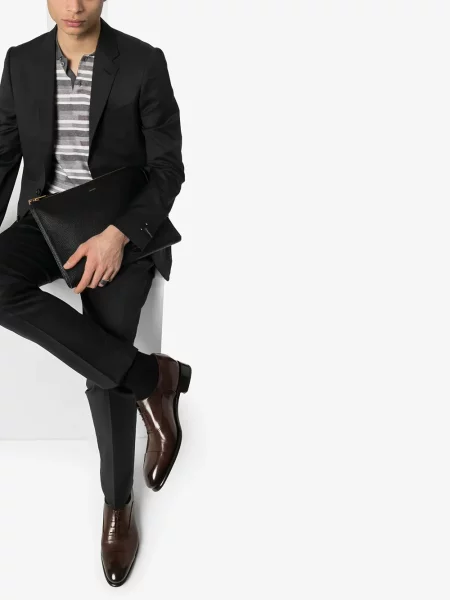 Σκαρπίνια oxford Santoni με κορδόνια με δαντέλα καφέ