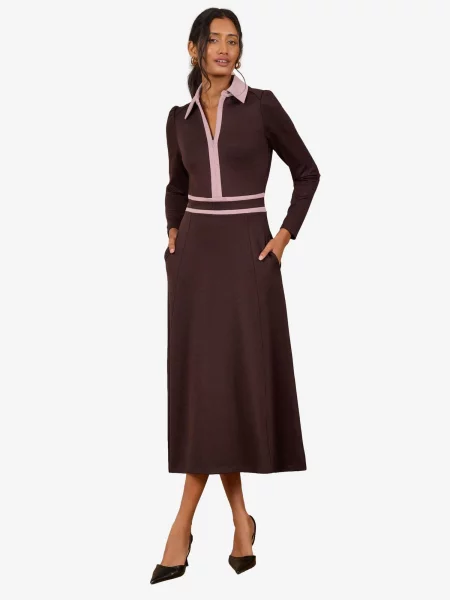Love & roses Rochie ciocolatiu / mauve