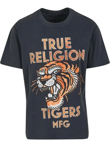 True Religion Póló MFG Tiger szürke / narancs fehér