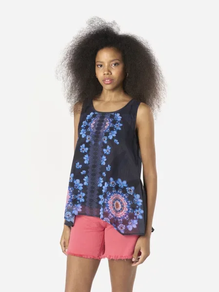 KOROSHI Bluză bleumarin / deschis albastru