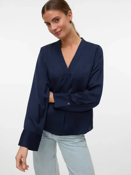 VERO MODA Blúz VMELENOR tengerészkék