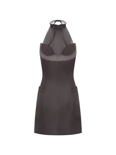 Rochie mini Oude Waag cu gât halter gri
