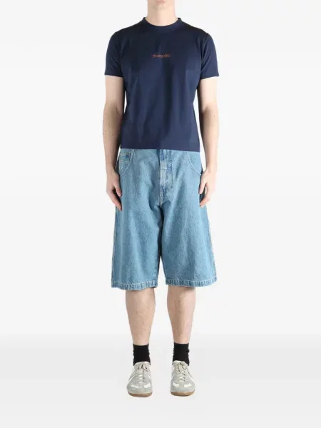 Tricou Vetements scurt albastru