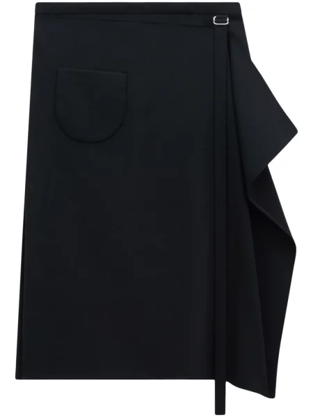 Fustă midi Courreges până la genunchi negru