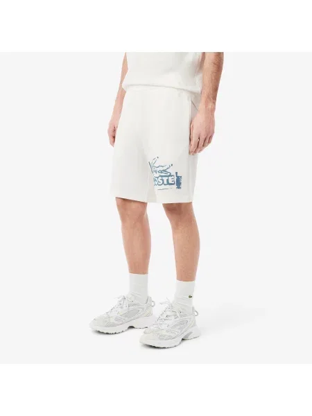 Lacoste Szorty Z Nadrukiem Regular Fit beżowe