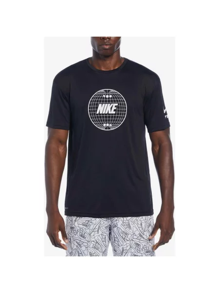 Koszulka Nike Swim Lead Line krótki rękaw S czarna