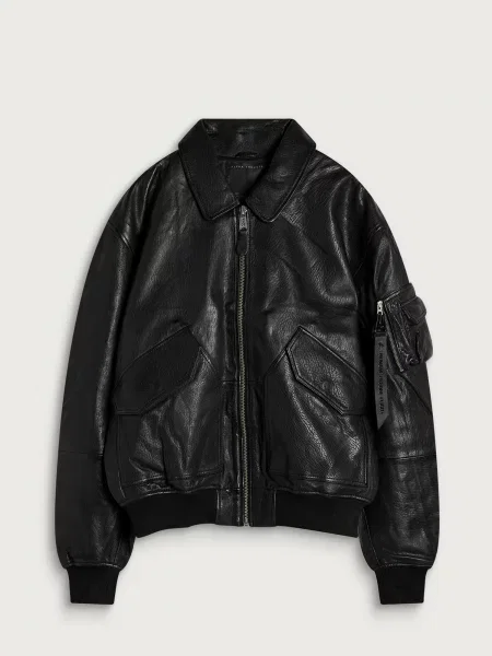Kurtka skórzana Alpha Industries czarna