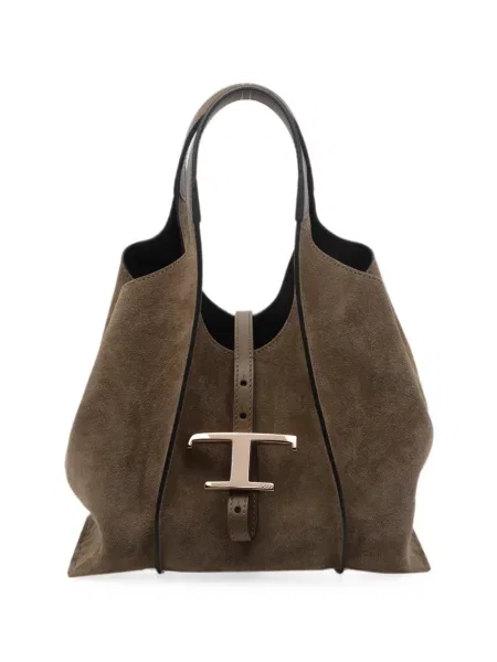 Geantă shopper Tod's din piele de căprioară maro