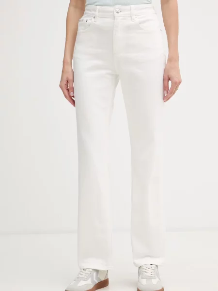 Calvin Klein Jeans blugi drepți pentru femei alb
