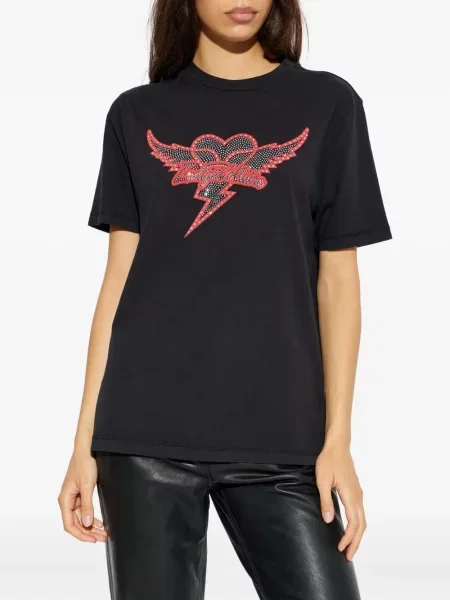 Тениска Zadig&voltaire със сърца черно
