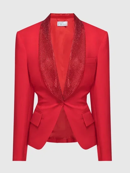 Жакет з вовни з кристалами Giuseppe Di Morabito Milano червоний