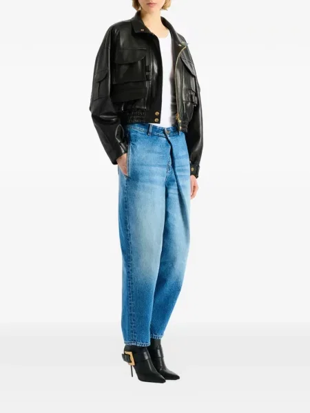 Geanta de piele Balmain negru