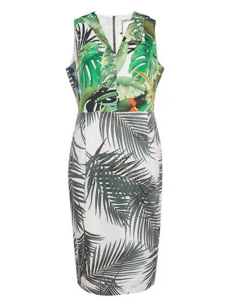 Sukienka Max Mara z nadrukiem w tropikalny nadruk zielona