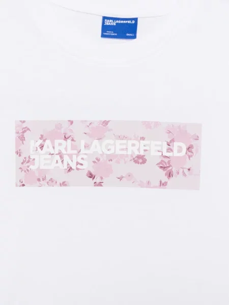Φλοράλ μπλούζα Karl Lagerfeld Jeans με σχέδιο λευκό