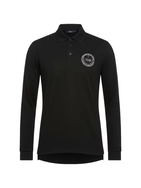 Lung tricou polo Tombolini cu autograf negru