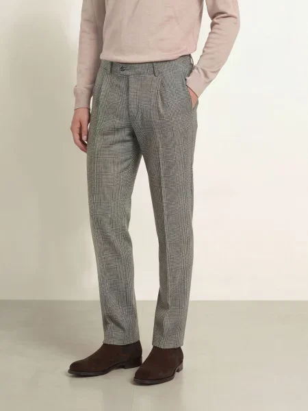 Dressler Oblekové Kalhoty Jaden Regular Fit Z Flanelu weiss