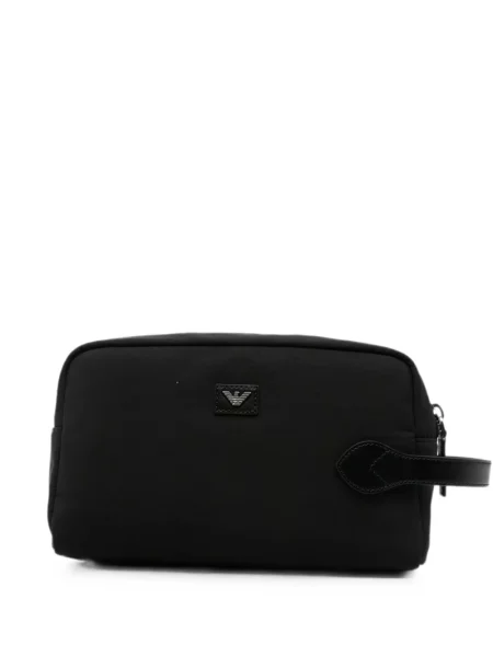 Geantă Emporio Armani cu autograf negru