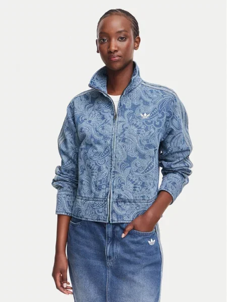 ADIDAS ORIGINALS Prijelazna jakna Liberty London Firebird traper / bijela plavi
