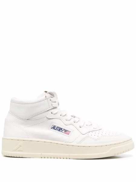 Sneakerși Autry cu șireturi din dantelă alb