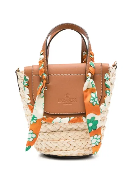 Geantă shopper Cuba Lab de mătase cu model floral cu imagine