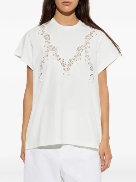 Tricou Stella Mccartney din dantelă alb