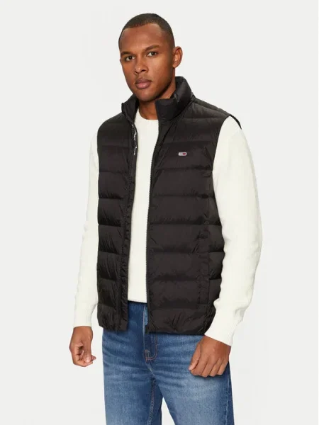 Tommy Jeans pehelymellény férfi átmeneti fekete