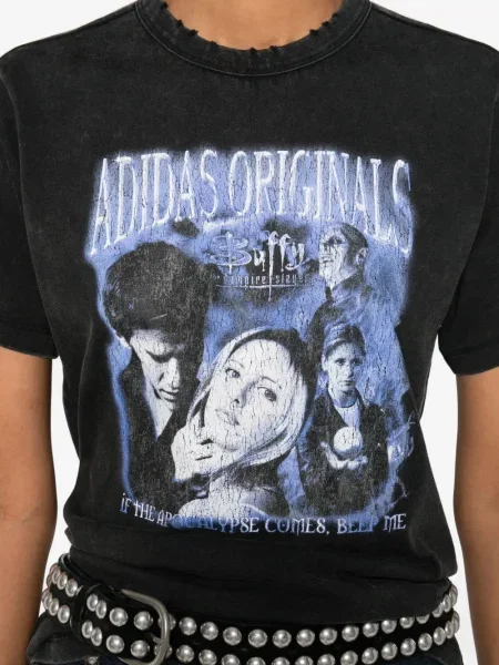 Tricou Adidas cu imagine cu dungi albastru
