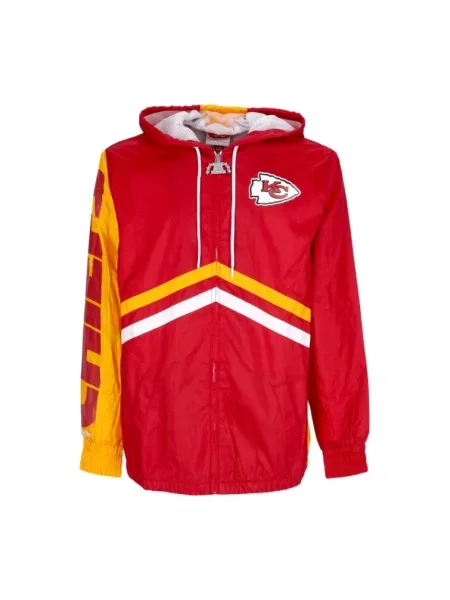 Lniana kurtka Mitchell & Ness czerwona