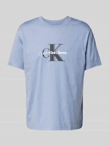 T-shirt z nadrukiem z logo i okrągłym dekoltem Calvin Klein Jeans