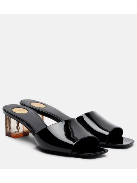 Bőr lakkozott mules Saint Laurent fekete