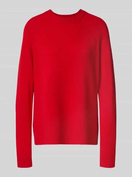 Sweter o kroju loose fit z czystego kaszmiru w imitacji dzianiny Myon czerwony