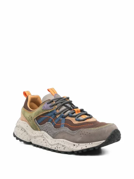 Sneakerși Flower Mountain cu model floral maro