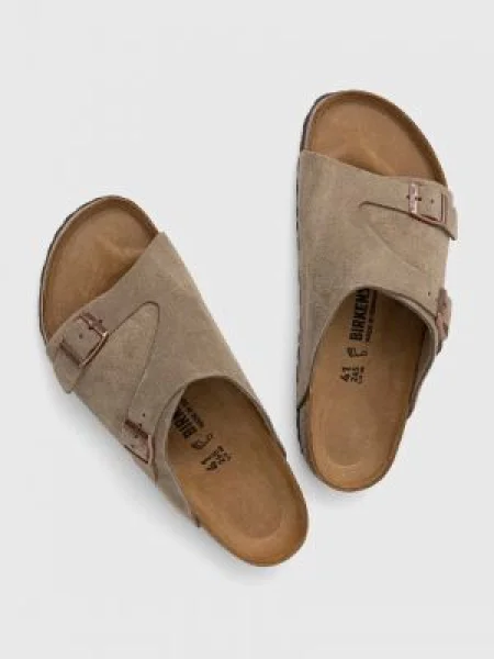 Замшеві шльопанці Birkenstock Zürich сірий