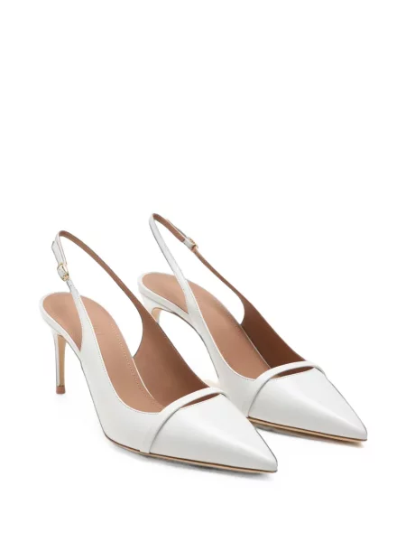 Pantofi cu toc Malone Souliers din piele slingback alb