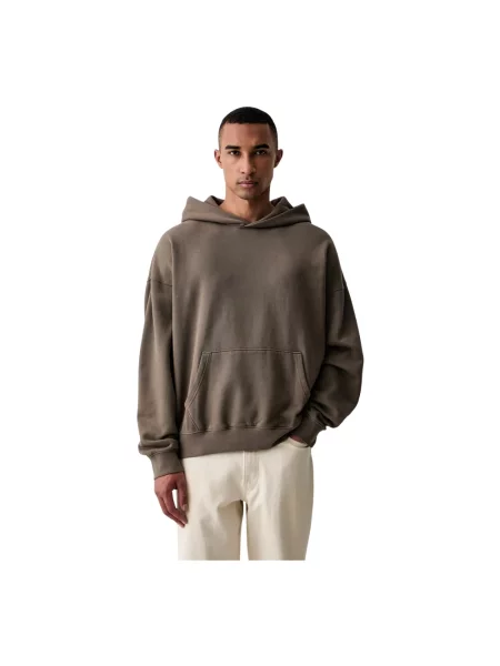 Levi's bluza z kapturem z bawełną SOFT CROPPED brązowa