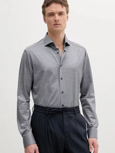 Eton cămașă din cu guler italian slim gri