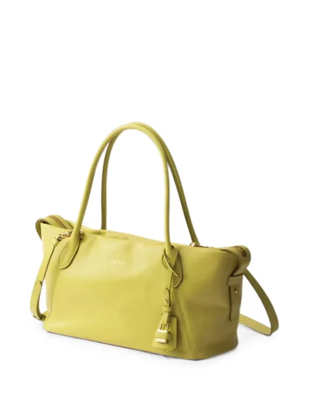 Geantă shopper Prada din piele galben