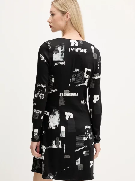 Платье мини Desigual клеш черное