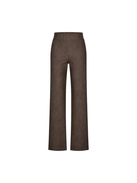 Lniane spodnie lniane Helena Hart brązowe