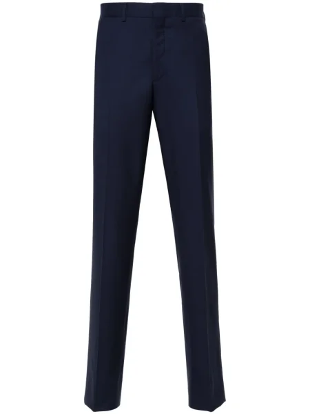 Vlněné zúžené chinos Ralph Lauren Purple Label modré