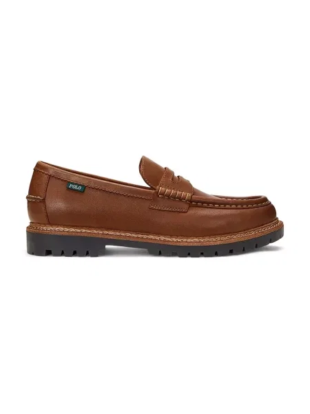 Polo Ralph Lauren mocasini de piele Jett Penny bărbați maro