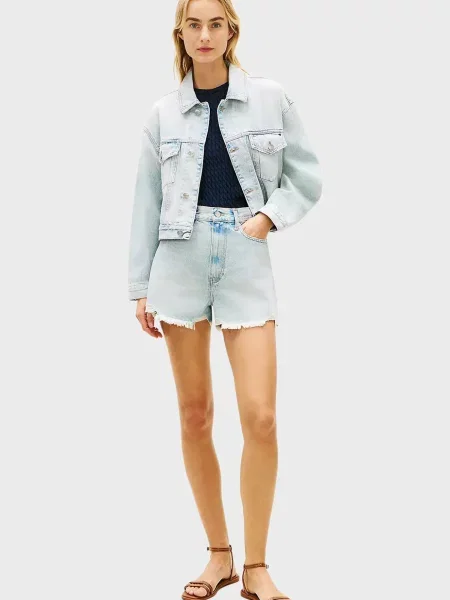 Расклешенные джинсовые шорты Tommy Hilfiger голубые