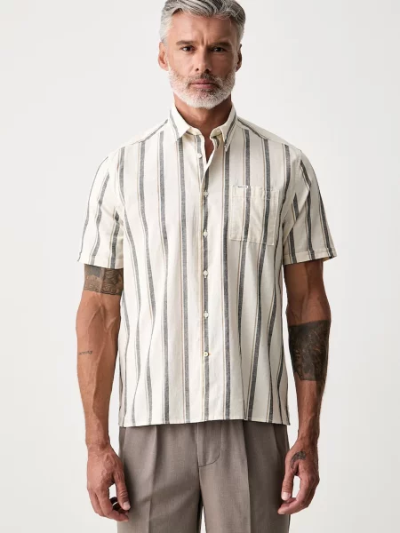 Barbour cămașă pentru bărbați cu amestec de in Barkend bej