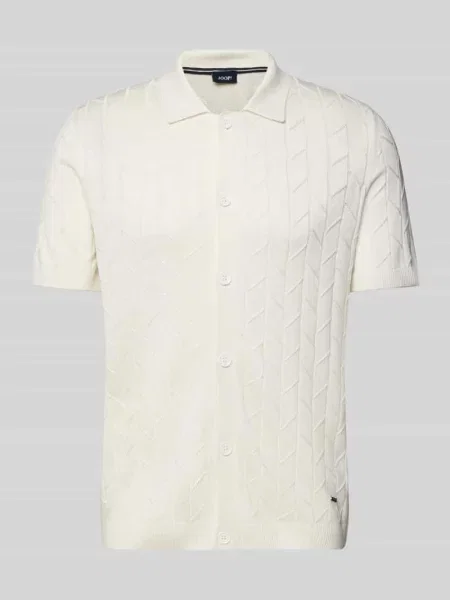 Kurtka z dzianiny JOOP! Collection;Mieszanka wiskozy;Dopasowany fason;Model ‘Kenoro’;Perforowanie;Rękaw o dł. typu kent;Listwa guzikowa na całej długości;Długość tyłu w r biała