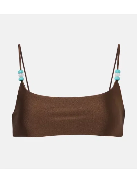 Top Jade Swim cu mărgele maro